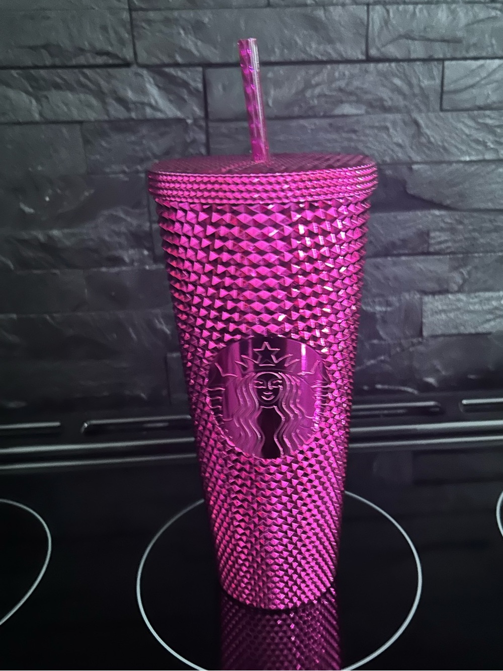 Starbucks Metallic Fuchsia Studded Tumbler with Straw